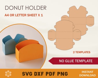 Donut Holder SVG Template, Donut Box, Cricut Cut Files, Silhouette Cut Files, Brother Cut Files