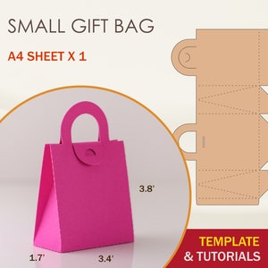 Modello borsa regalo, borsa regalo SVG, scatola regalo SVG, scatola bomboniera SVG, file tagliati Cricut, file tagliati Sihouette
