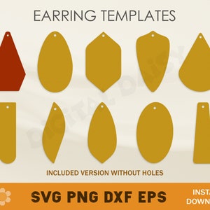 Earrings SVG, Leather Earring SVG, Earring Template