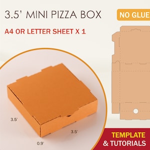 Modello SVG per mini scatole di pizza, modello per scatole di biscotti, scatole per dolcetti, file di taglio Cricut, file di taglio Silhouette, file di taglio Brother
