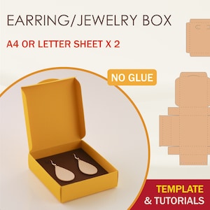 Earring Box SVG Template, Jewelry Box Template, Cricut Cut Files, Silhouette Cut Files