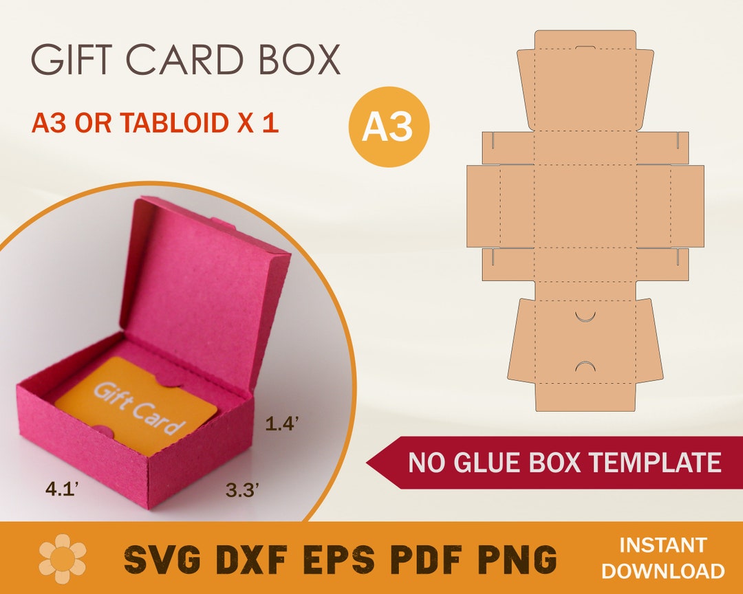 Gift Card Box SVG Template Gift Card Envelope SVG Gift Card Etsy