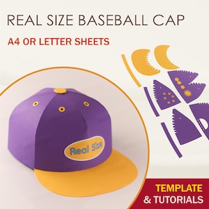 Modello SVG per berretto da baseball, modello per cappello di carta, file di taglio Cricut, file di taglio Silhouette, file Brother