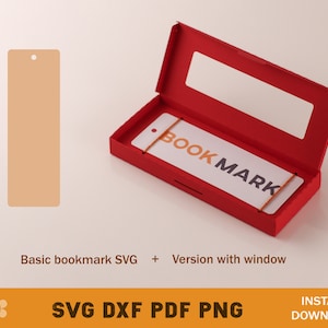 Bookmark Box Template, Bookmark Holder Template, Bookmark Box SVG DXF ...