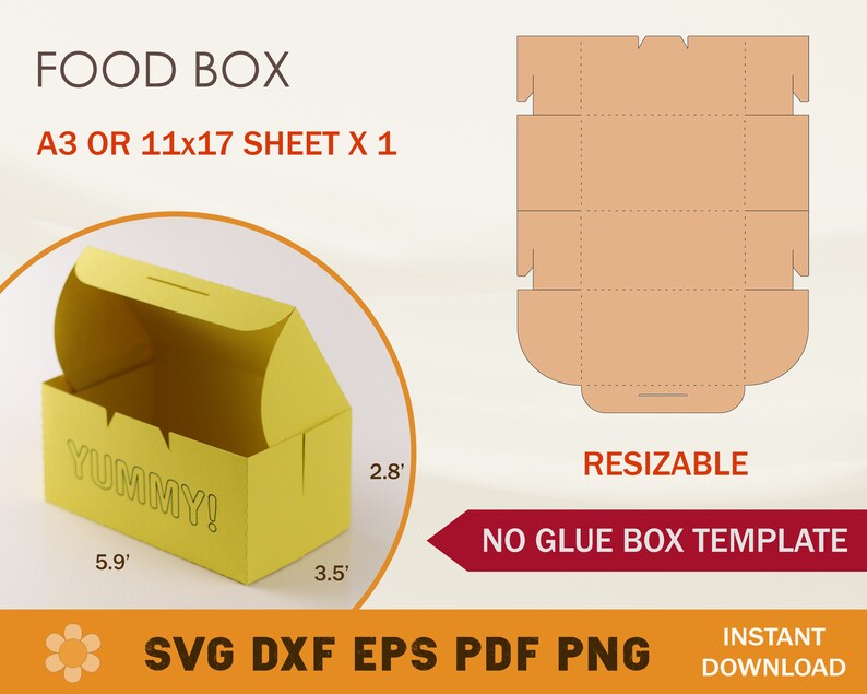 Food Box SVG Template Snack Box SVG Treat Box SVG Cricut Etsy New Zealand