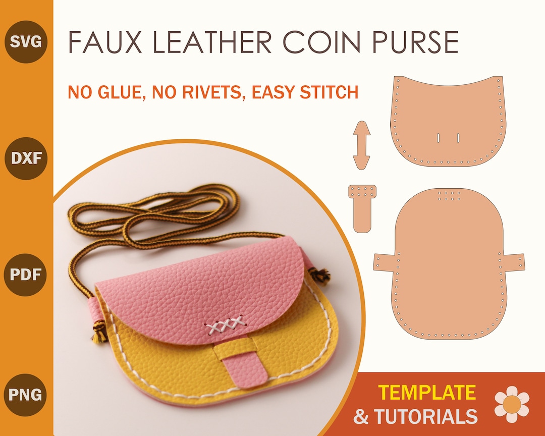 Coin Purse SVG Template, Faux Leather Purse SVG, Faux Leather Bag Coin Purse SVG Template, Faux Leather Purse SVG, Faux Leather Bag