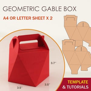 Plantilla SVG de caja con frontón geométrico, caja de regalo de boda, caja de regalo, archivos de corte Cricut, archivos de corte Silhouette