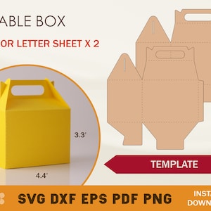 Gable Box SVG, Gable Box sjabloon, Box sjabloon, Box sjabloon SVG, partij gunst Box