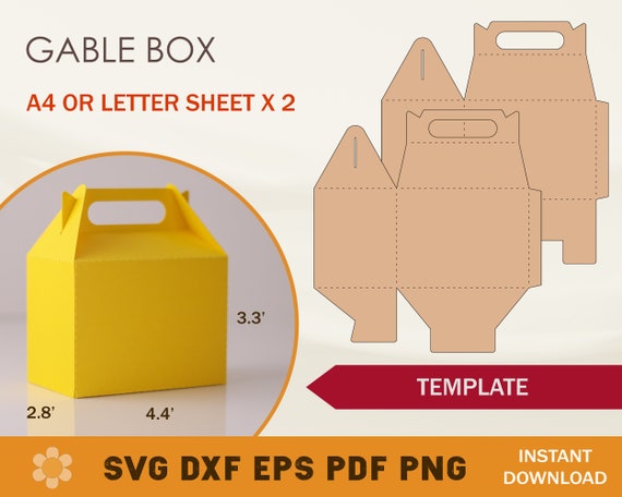 Gable Box SVG Template: Party Favor Box (Digital Download)