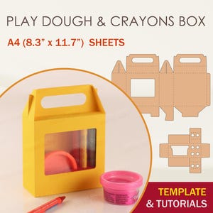 Modèle de boîte de pâte à modeler/crayons de crayons SVG, fichiers de coupe Cricut, fichiers de coupe Silhouette