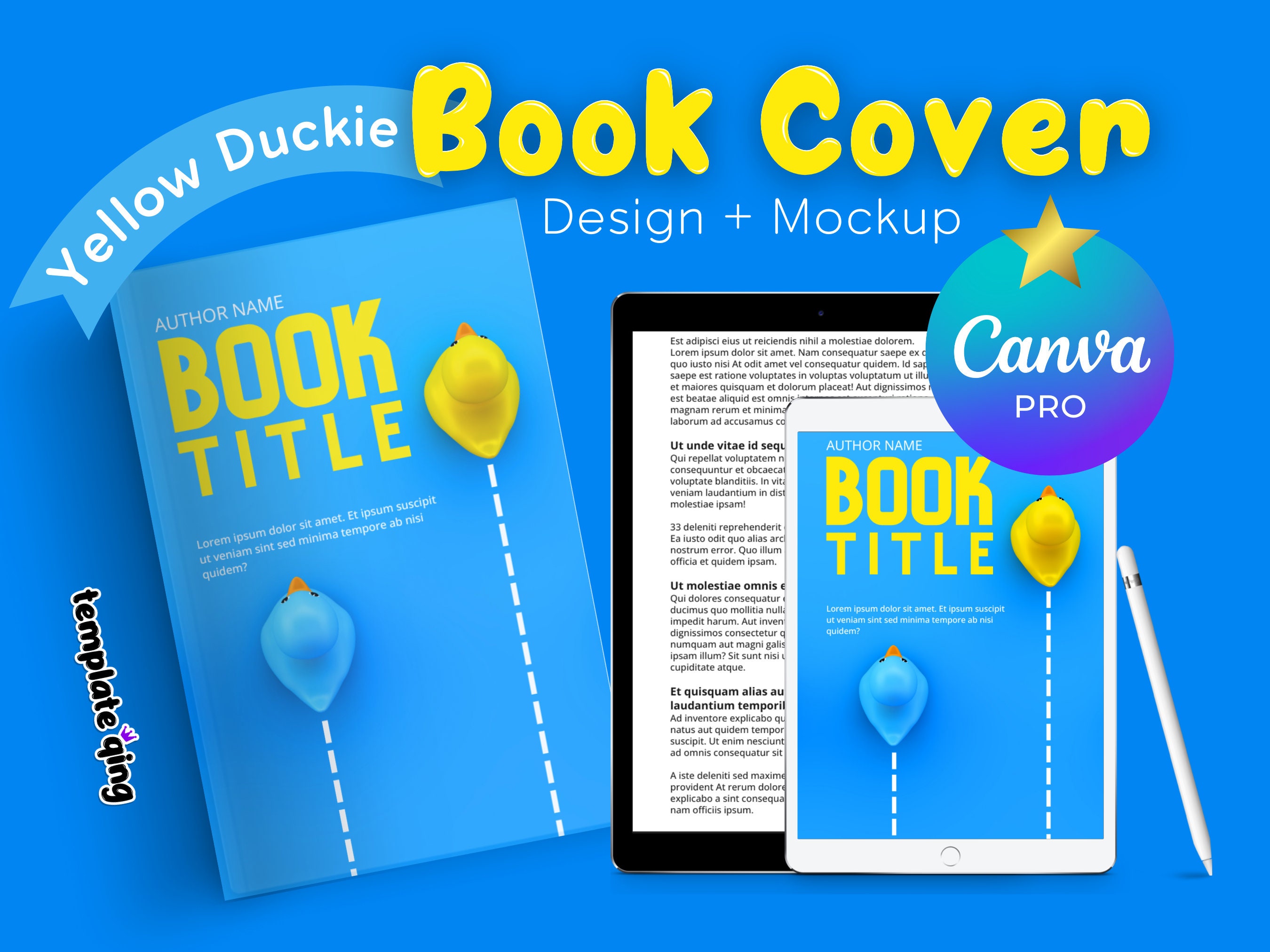 Yellow Duckie Premade Book Cover Design Editable Canva Book Cover Yellow Duckie Premade Book Cover Design Editable Canva Book Cover