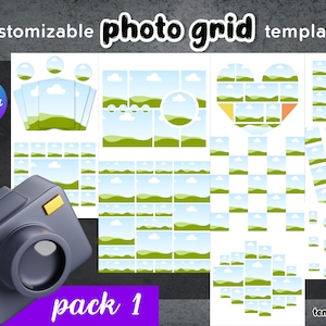 30 Canva Photo Grid Templates PACK 1 Photo Collage Template Pack or ...