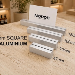 Placeringskortshållare i guld/silver – Bordnummer, menyställ, skyltdisplay för bröllop, evenemang, restauranger, butiker eller skrivbord Large Aluminium 16mm