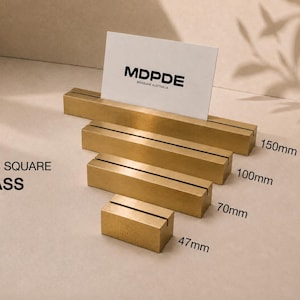 Placeringskortshållare i guld/silver – Bordnummer, menyställ, skyltdisplay för bröllop, evenemang, restauranger, butiker eller skrivbord Large Brass 16mm