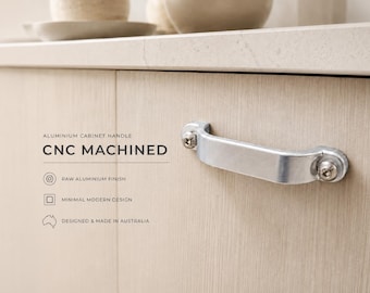 Skåpshandtag i aluminium 110 mm – CNC-fräst lådhandtag, moderna minimalistiska möbelbeslag, industriellt kökshandtag, 6061 aluminium
