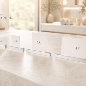 Placeringskortshållare i guld/silver – Bordnummer, menyställ, skyltdisplay för bröllop, evenemang, restauranger, butiker eller skrivbord bild 5