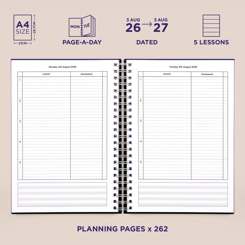 Personalised Teacher Planner / Lesson Planner 2026-2027 - Oriental Design image 3