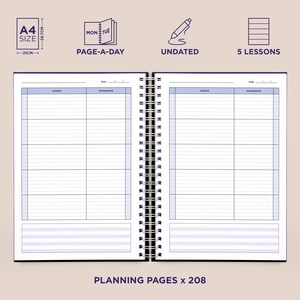 Personalised Teacher Planner / Lesson Planner 2026-2027 - Oriental Design image 2