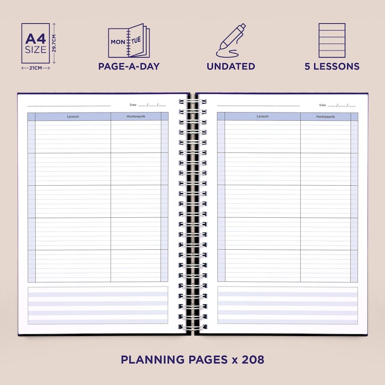 Personalised Teacher Planner / Lesson Planner 2026-2027 - Oriental Design image 2