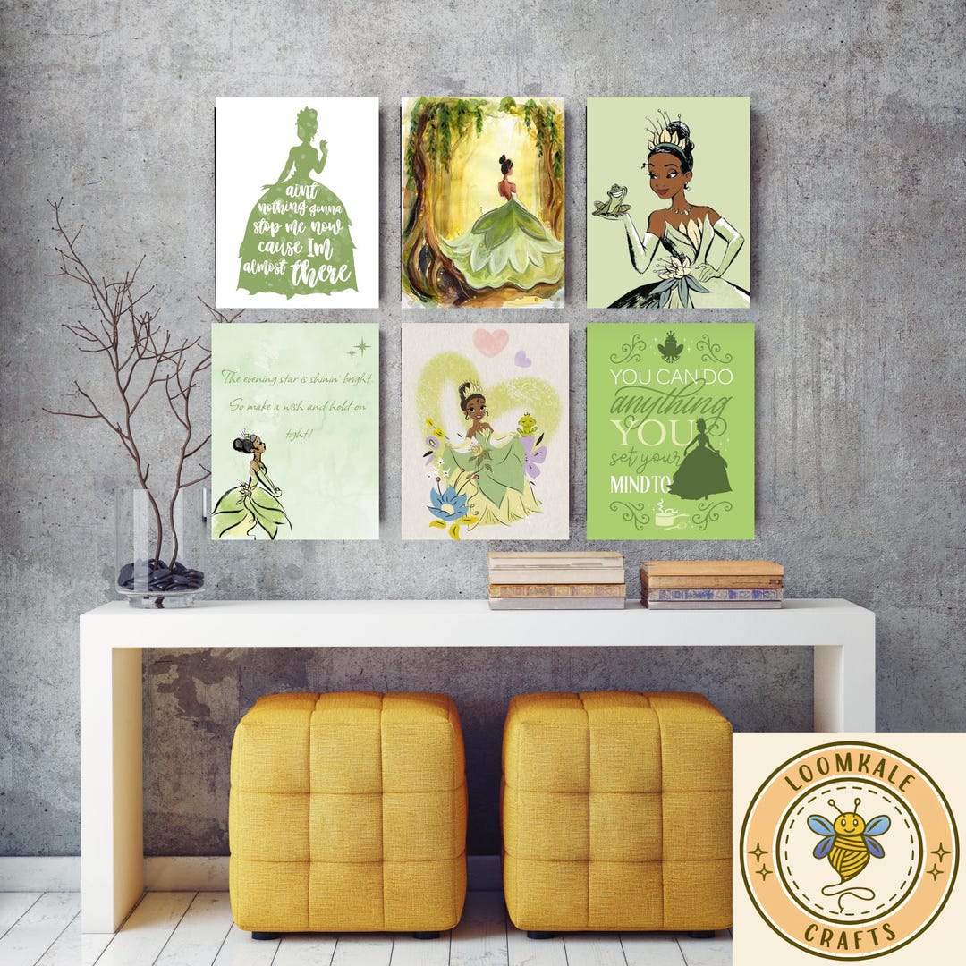 Princess and the Frog Wall Art Set | Magical Princess Character Prints ...