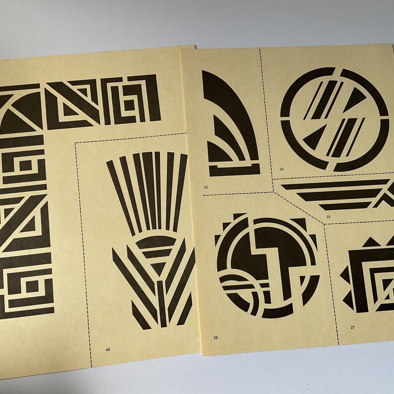 10 Pages From Art Deco Cut & Use Stencils Theodore Menten Design