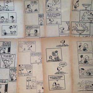 20 pages of 1960's Peanuts book pages - Charlie Brown Peanuts Lucy Snoopy Comic by Charles Schultz Journal Collage Paper Ephemera