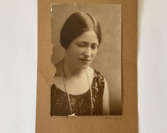Vintage sepia photograph of woman - beautiful photo for framing or art