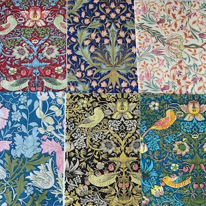 6 William Morris pappersservetter för decoupage - 3-lagers servett 33 x 33 cm collageservett Junk Journals Hantverk Scrapbooking
