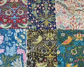 6 William Morris Paper Napkins for Decoupage - 3 ply serviette 33 x 33cm collage serviette Junk Journals Crafts Scrapbooking