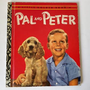 Pal and Peter boy and spaniel puppy 1973 edition Little Golden Book beautiful illustrations