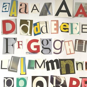 100 Alphabet Buchstaben Ausschneiden für Junk Journal, Collage, Inspiration Board, Teambildung, Moodboard