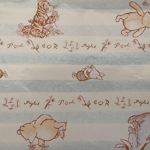 Pieza clásica de papel de regalo vintage de Winnie the Pooh: bonitos patrones de papel, diario basura, adornos, material efímero, A H Shepard