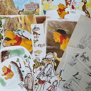 Le livre d'images vintage classique de Winnie l'ourson découpe EH Shepherd 40 illustrations de livres endommagés pour l'artisanat, les journaux indésirables, le collage