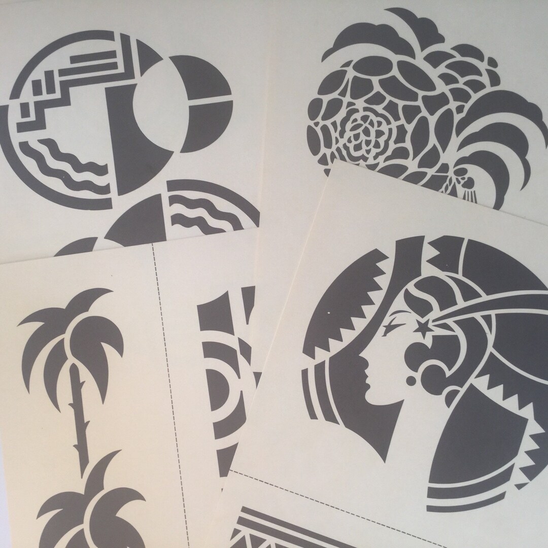 10 Pages From Art Deco Cut & Use Stencils Theodore Menten - Etsy