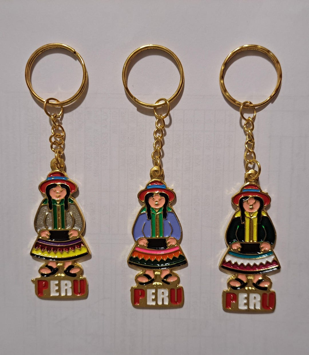 Peruvian Woman in Traditional Costume. Keychain. Keyring. Gift From ...