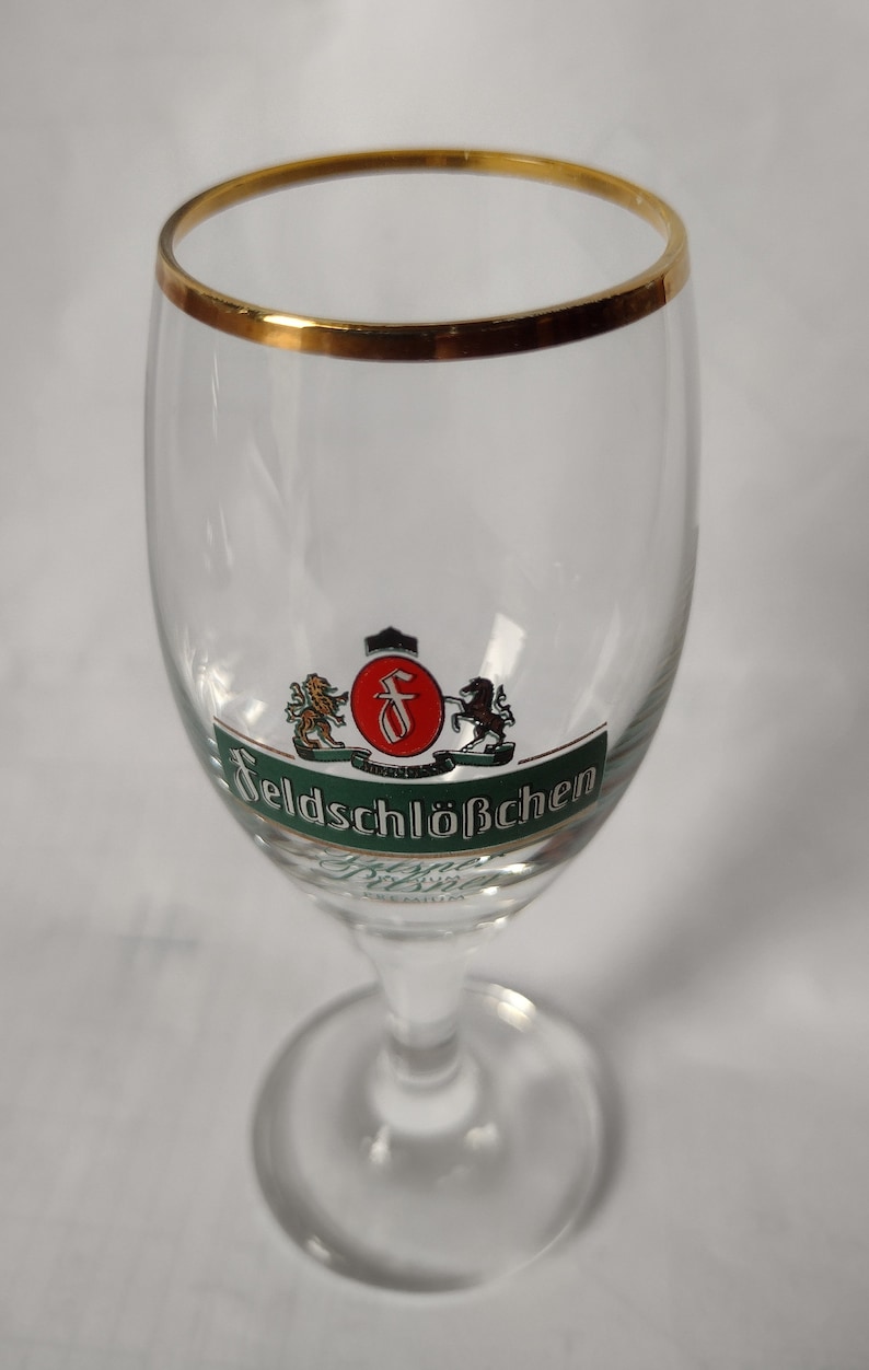 Feldschlößchen Feldschlosschen Dresden pilsener tulip beer glass 0.3l, 0.05l, Collectible German Beer Glass, Pilsner Glass, 300ml, 50ml image 7