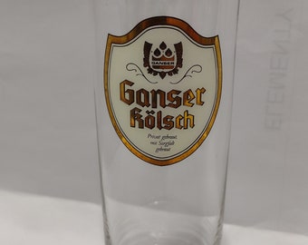 Ganser Kölsch Brauerei 0,2l beer glass, Ganser Kolsch brewery collectible German Beer tulip Glass, beer drinking glassware 200 ml