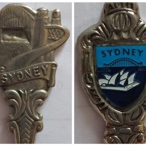 Sydney Australia vintage souvenir verzamelbare verzilverde lepels. Australisch geschenk.