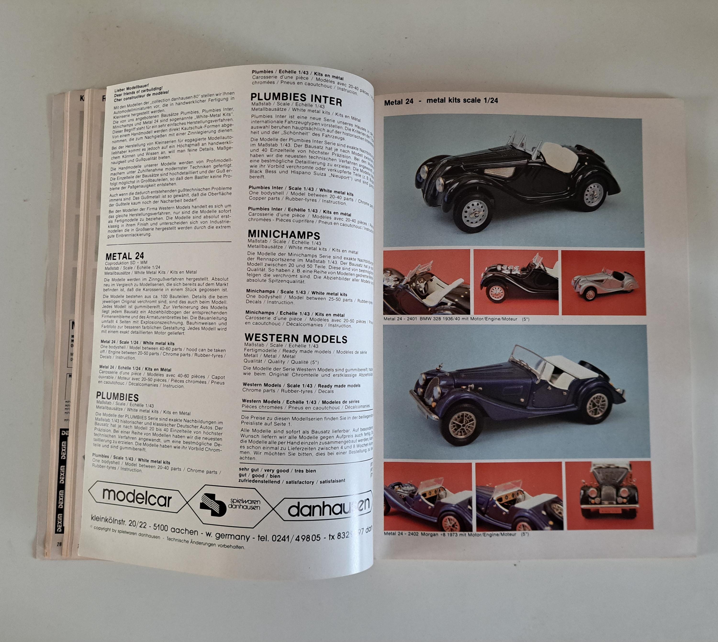 Lot De 4 Catalogues Danhausen's World Modelcar Book – Miniatures Auto, Vintage 80s