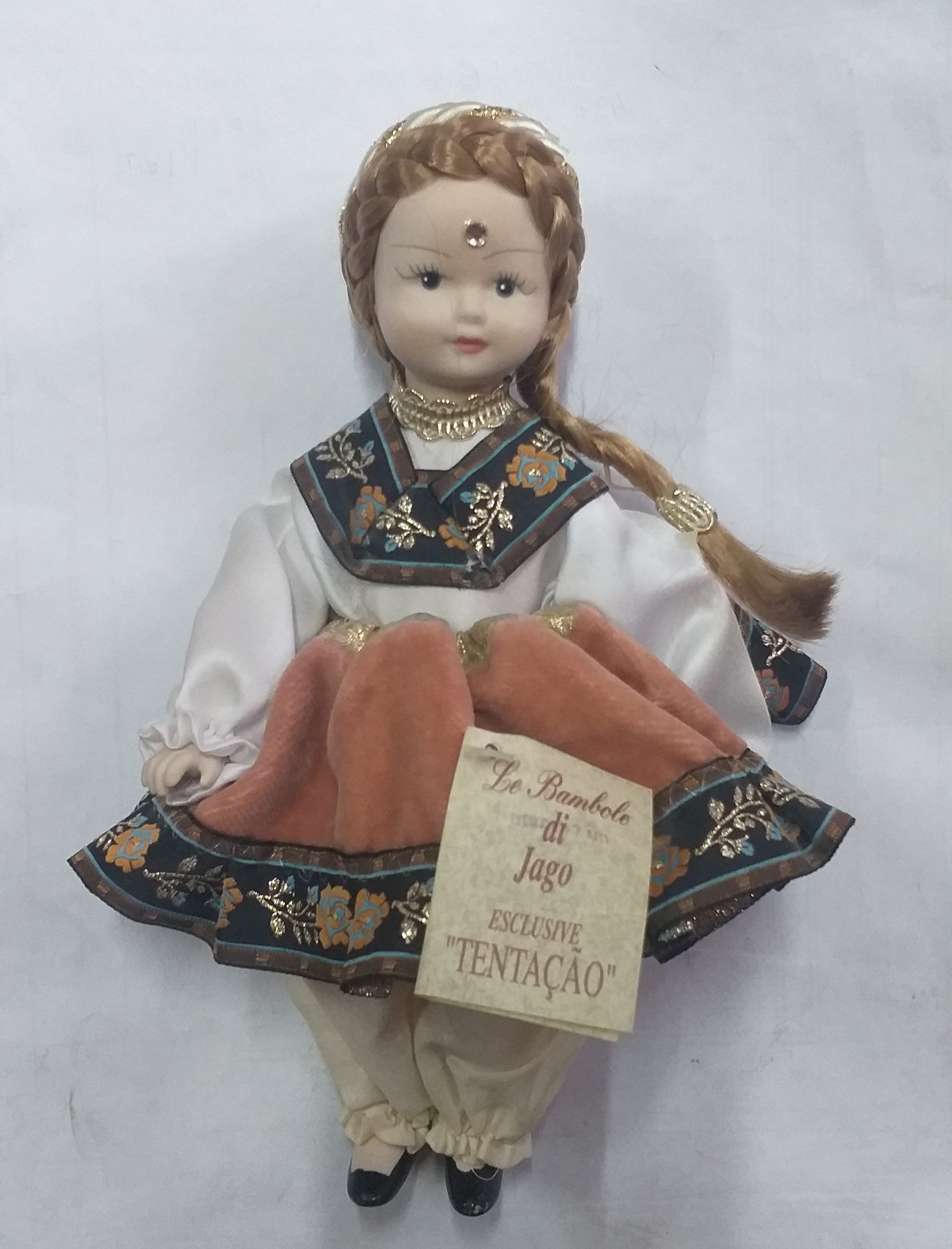 VTG Capodimonte 8 Porcelain Doll Belinda Red White Outfit Italy w