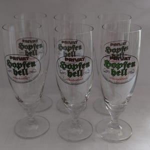 Hopfen hell 0.25l collectible German stemmed Beer Glass, beer drinking glassware 250 ml