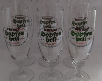 Hopfen hell 0.25l collectible German stemmed Beer Glass, beer drinking glassware 250 ml
