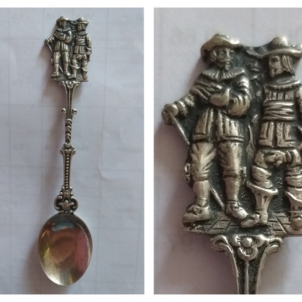 Musketeers French knights souvenir vintage collectible silver plated spoon. French gift. #123