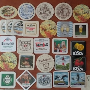 27 vintage bierdeckel, beer coasters, bulk beer coasters, German beer coasters, bar coasters, tavern coasters, barware, beer gift #5.