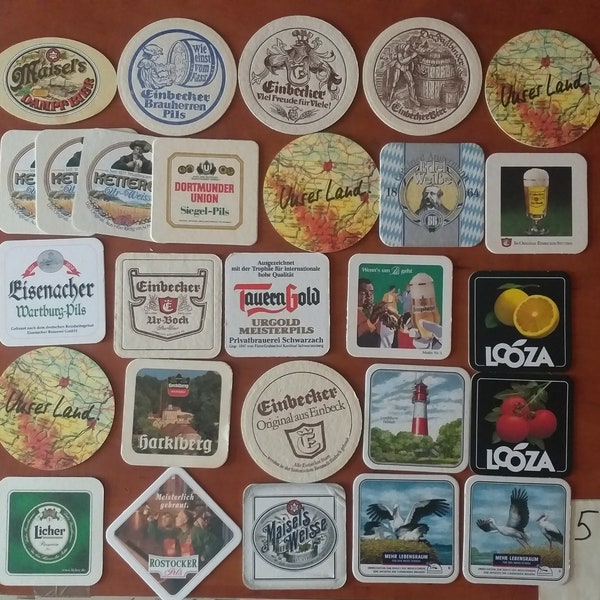 27 vintage bierdeckel, beer coasters, bulk beer coasters, German beer coasters, bar coasters, tavern coasters, barware, beer gift #5.