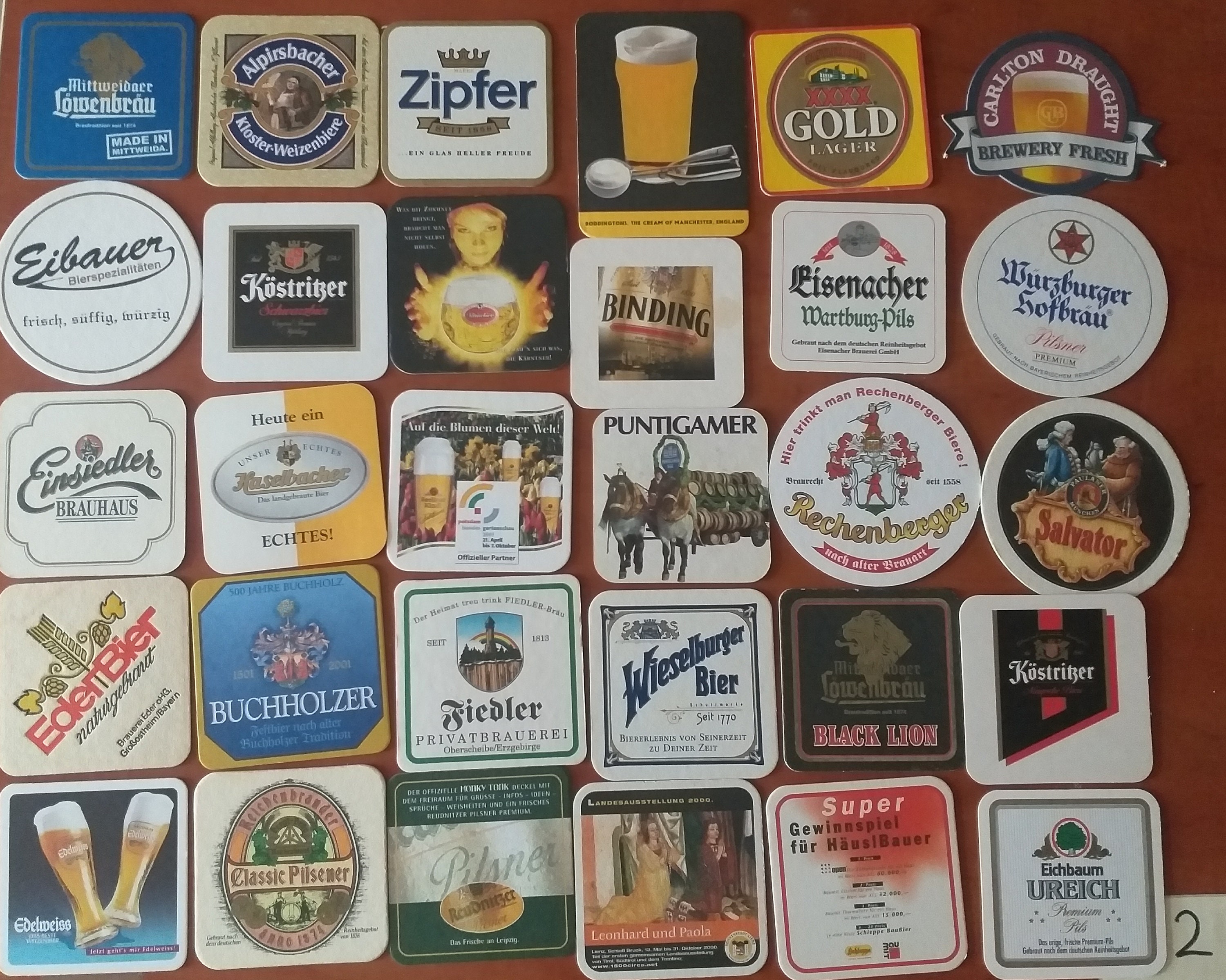 30 Vintage Bierdeckel, Beer Coasters, Bulk Beer Coasters, German and ...