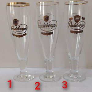 Radeberger Pilsner  German Stemmed Beer glass gold rim, collectible beer tulip 300ml. #12