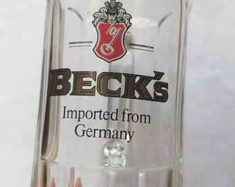 ヴィンテージ 1990 年代 ベックス ドイツ製 0.4L ビールグラス マグ