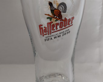 Vaso de cerveza Hasseröder con púas de botas, Copa del Mundo Alemania 2010, vaso de cerveza de fútbol.