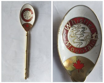 Whistler Mountain British Columbia Canada souvenir vintage collectible commemorative souvenir canadian spoons. #136